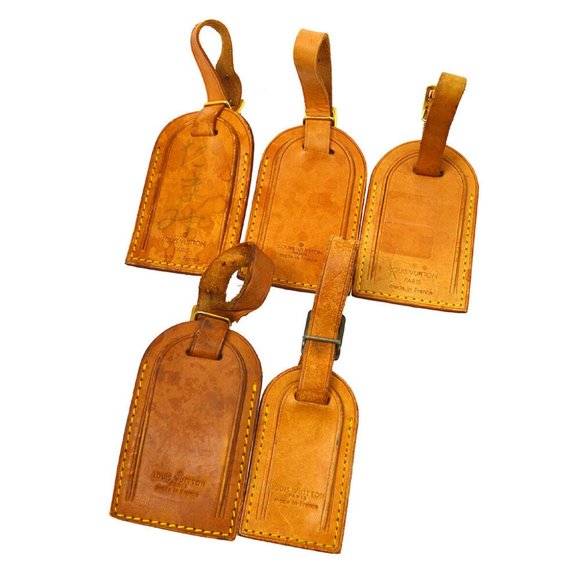 Louis Vuitton Accessories - Authentic LOUIS VUITTON Name Tag 5 Set Brown Leather Bag Accessories
